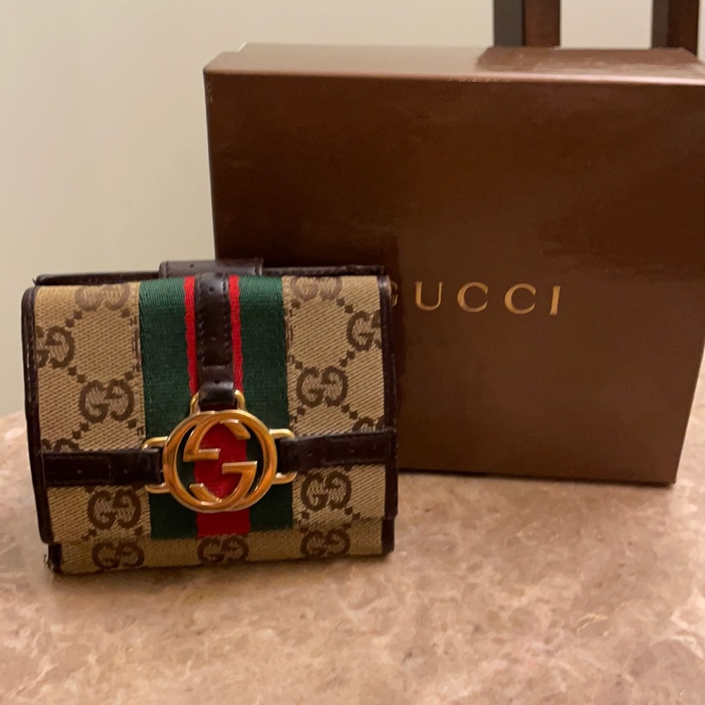 Gucci ophidia GG French flap wallet